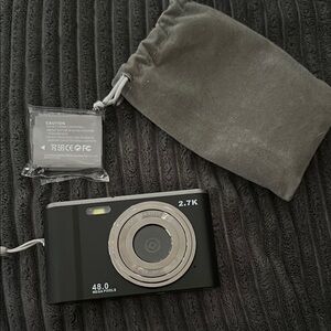 Compact Black 2.7K Digital Camera with Accessories